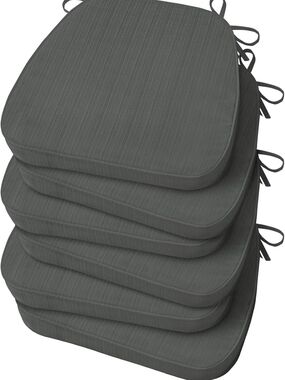 NEW Dark Gray Chair Cushions w/Covers 6pc Set